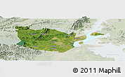 Satellite Panoramic Map of Yongxiu, lighten