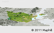 Satellite Panoramic Map of Yongxiu, lighten, semi-desaturated