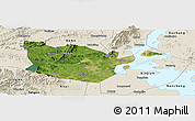 Satellite Panoramic Map of Yongxiu, shaded relief outside
