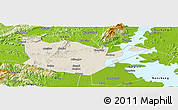 Shaded Relief Panoramic Map of Yongxiu, physical outside