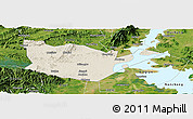 Shaded Relief Panoramic Map of Yongxiu, satellite outside