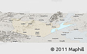 Shaded Relief Panoramic Map of Yongxiu, semi-desaturated