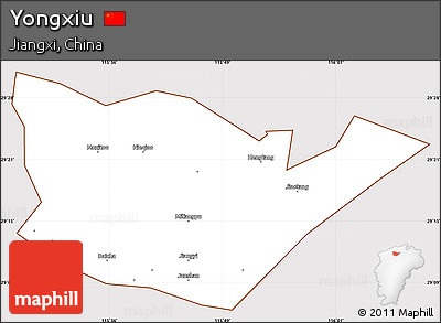 Classic Style Simple Map of Yongxiu, cropped outside