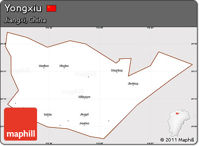 Classic Style Simple Map of Yongxiu, cropped outside