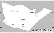 Gray Simple Map of Yongxiu, single color outside