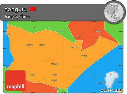 Political Simple Map of Yongxiu