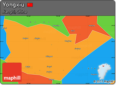 Political Simple Map of Yongxiu