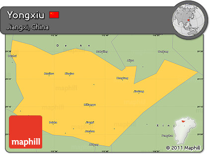 Savanna Style Simple Map of Yongxiu