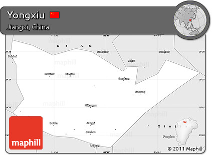 Silver Style Simple Map of Yongxiu