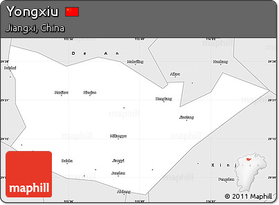 Silver Style Simple Map of Yongxiu