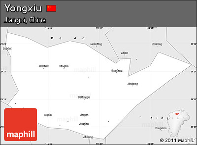 Silver Style Simple Map of Yongxiu