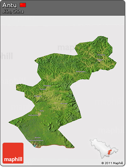 Satellite 3D Map of Antu, cropped outside