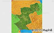 Satellite 3D Map of Antu, political outside