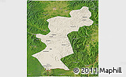 Shaded Relief 3D Map of Antu, satellite outside