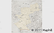 Shaded Relief 3D Map of Antu, semi-desaturated