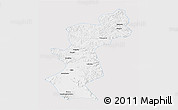 Silver Style 3D Map of Antu, single color outside