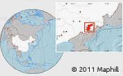 Gray Location Map of Antu, highlighted country, hill shading