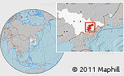 Gray Location Map of Antu, highlighted parent region, hill shading