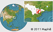 Satellite Location Map of Antu, highlighted parent region