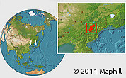 Satellite Location Map of Antu