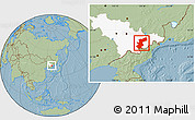 Savanna Style Location Map of Antu, highlighted parent region, hill shading