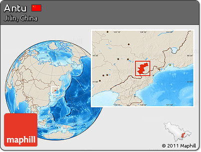 Shaded Relief Location Map of Antu