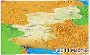 Physical Panoramic Map of Antu, political outside