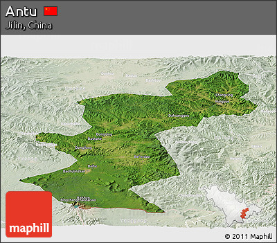 Satellite Panoramic Map of Antu, lighten