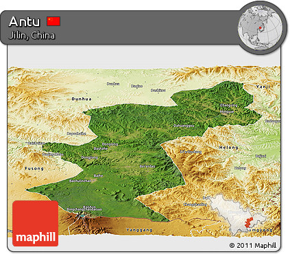 Satellite Panoramic Map of Antu, physical outside