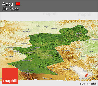 Satellite Panoramic Map of Antu, physical outside