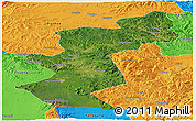 Satellite Panoramic Map of Antu, political outside