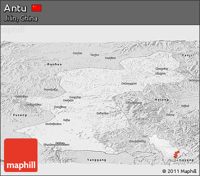 Silver Style Panoramic Map of Antu