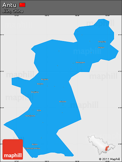 Political Simple Map of Antu, single color outside
