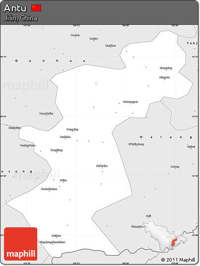 Silver Style Simple Map of Antu