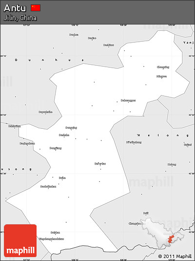 Silver Style Simple Map of Antu