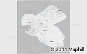 Gray 3D Map of Fusong, single color outside