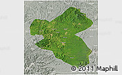 Satellite 3D Map of Fusong, lighten, semi-desaturated