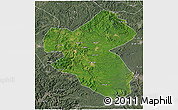 Satellite 3D Map of Fusong, semi-desaturated