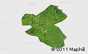 Satellite 3D Map of Fusong, single color outside