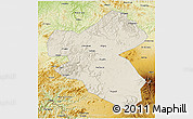 Shaded Relief 3D Map of Fusong, physical outside