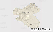 Shaded Relief 3D Map of Fusong, single color outside