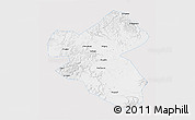 Silver Style 3D Map of Fusong, single color outside