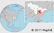 Gray Location Map of Fusong, highlighted parent region