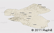 Shaded Relief Panoramic Map of Fusong, cropped outside