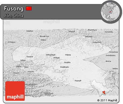 Silver Style Panoramic Map of Fusong