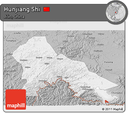 Gray 3D Map of Hunjiang Shi