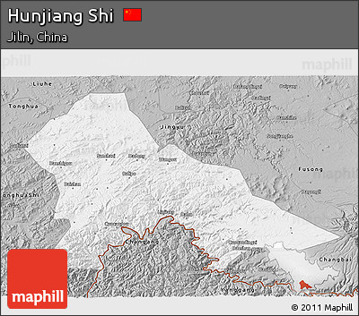 Gray 3D Map of Hunjiang Shi