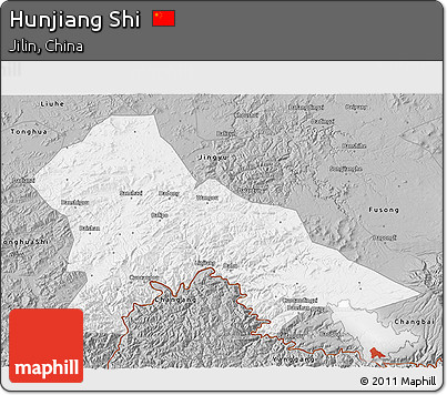 Gray 3D Map of Hunjiang Shi