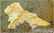 Physical 3D Map of Hunjiang Shi, darken
