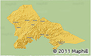 Savanna Style 3D Map of Hunjiang Shi, single color outside